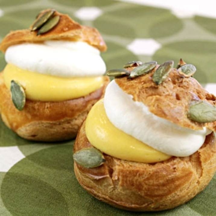 ママパン かぼちゃのシュークリーム レシピ 作り方 By 楽天出店店舗 ママパン 楽天レシピ